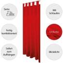 Dekoschal Ellen Schlaufen Blickdicht 2er Pack - 140x225cm Rot