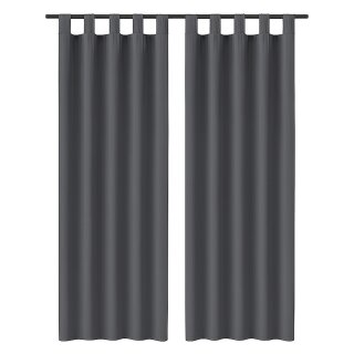 Gardinenschal Ellen blickdicht mit Schlaufen 2er-Pack Anthrazit 140x225 cm