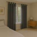 Gardinenschal Ellen blickdicht mit Schlaufen 2er Pack 140x225 cm Anthrazit