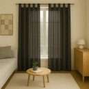 Gardinenschal Ellen blickdicht mit Schlaufen 2er-Pack Anthrazit 140x225 cm