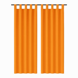 Gardinenschal Ellen blickdicht mit Schlaufen 2er Pack 140x245 cm Hellorange