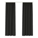 Dekoschal Ellen Universalband Blickdicht 2er-Pack Schwarz 140x145 cm