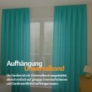 Dekoschal Ellen Universalband Blickdicht 2er-Pack Türkis 140x175 cm