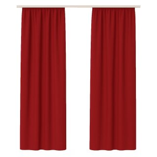 Dekoschal Ellen Universalband Blickdicht 2er-Pack Rot 140x175 cm