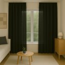 Dekoschal Ellen Universalband Blickdicht 2er-Pack Schwarz 140x245 cm
