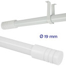 Gardinenstange "Modern" 115-200cm ausziehbar inkl. Zubehör Weiß