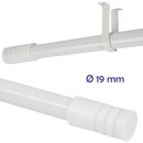 Gardinenstange "Modern" 115-200cm ausziehbar inkl. Zubehör Weiß