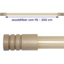 Gardinenstange "Modern" 115-200cm ausziehbar inkl. Zubehör Taupe
