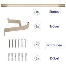 Gardinenstange "Modern" 115-200cm ausziehbar inkl. Zubehör Taupe