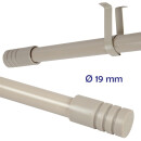 Gardinenstange "Modern" 115-200cm ausziehbar inkl. Zubehör Taupe