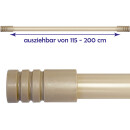 Gardinenstange "Modern" 115-200cm ausziehbar inkl. Zubehör Taupe