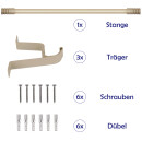 Gardinenstange "Modern" 115-200cm ausziehbar inkl. Zubehör Taupe