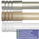 Gardinenstange "Modern" 115-200cm ausziehbar inkl. Zubehör Taupe