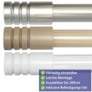 Gardinenstange "Modern" 115-200cm ausziehbar inkl. Zubehör Silber