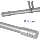 Gardinenstange "Modern" 115-200cm ausziehbar inkl. Zubehör Silber