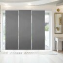 Flächenvorhang Ellen mit Klettband, Paneelwagen und Schleuderstab 60x245cm 3er Pack - Anthrazit