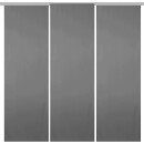 Flächenvorhang Ellen mit Klettband, Paneelwagen und Schleuderstab 60x245cm 3er Pack - Anthrazit