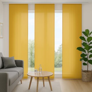 Flächenvorhang Schiebegardine Ellen mit Paneelwagen und Schleuderstab 60x245cm 3er Pack Gelb