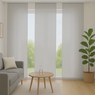 Flächenvorhang Schiebegardine Ellen mit Paneelwagen und Schleuderstab 60x245cm 3er Pack Hellgrau