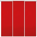 Flächenvorhang Ellen mit Klettband, Paneelwagen und Schleuderstab 60x245cm 3er Pack - Rot