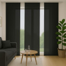 Flächenvorhang Schiebegardine Ellen mit Paneelwagen und Schleuderstab 60x245cm 3er Pack Schwarz