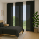 Flächenvorhang Schiebegardine Ellen mit Paneelwagen und Schleuderstab 60x245cm 3er Pack Schwarz