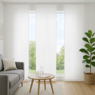 Flächenvorhang Schiebegardine Ellen mit Paneelwagen und Schleuderstab 60x245cm 3er Pack Weiß