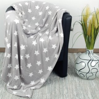 Kuscheldecke mit Sternen Hellgrau 150x200 cm
