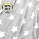 Kuscheldecke mit Sternen Hellgrau 150x200 cm