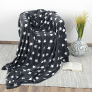 Kuscheldecke mit Sternen - 180x220cm - Anthrazit