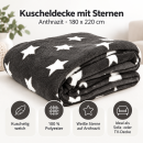 Kuscheldecke mit Sternen Anthrazit 180x220 cm