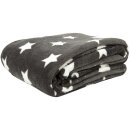 Kuscheldecke mit Sternen Anthrazit 180x220 cm