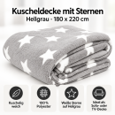 Kuscheldecke mit Sternen Hellgrau 180x220 cm