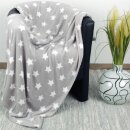 Kuscheldecke mit Sternen Hellgrau 180x220 cm