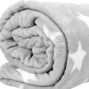 Kuscheldecke mit Sternen Hellgrau 180x220 cm