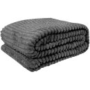 Kuscheldecke Jacquard Flanell Anthrazit 150x200 cm