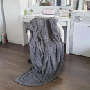 Kuscheldecke Jacquard Flanell Anthrazit 150x200 cm