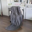 Kuscheldecke Jacquard Flanell Anthrazit 180x200 cm