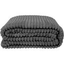 Kuscheldecke Jacquard Flanell Anthrazit 180x200 cm