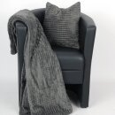 Kuscheldecke Jacquard Flanell Anthrazit 180x200 cm