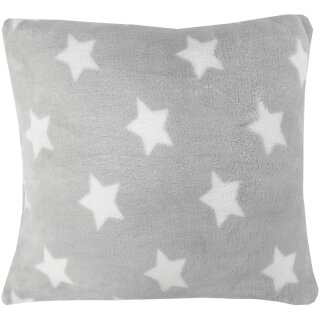 Kissenhülle Kuschel mit Sternen - 45x45cm - Hellgrau