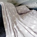 Kuscheldecke-Kissen Set - Sterne "Hellgrau" 150x200cm