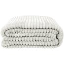 Kuscheldecke-Kissen Set - Jacquard-Flannel "Hellgrau" 150x200cm