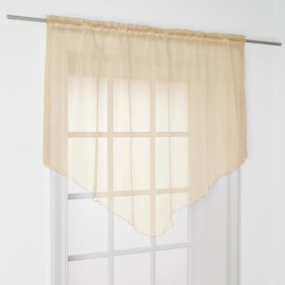 Zipfelgardine mit Stangendurchzug 140x100cm - Beige