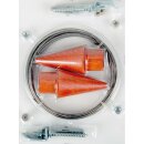 Seilspanngarnitur 5m, Kegel in Holz Orange, individuell kürzbar