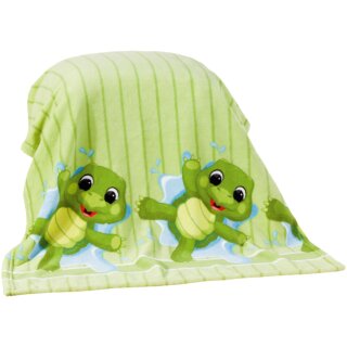 Babydecke Fleecedecke samtweich 75x100 cm Schildkröte