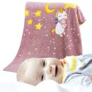 Babydecke Fleecedecke samtweich 75x100 cm Einhorn
