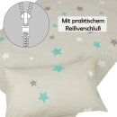 Kinderbettwäsche 2-teilig Baumwolle 100x135/40x60cm Sterne Grau