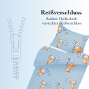 Kinderbettwäsche 2-teilig Baumwolle 100x135/40x60cm Bärchen Blau
