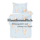 Kinderbettwäsche 2-teilig Baumwolle 100x135/40x60cm Bärchen Blau